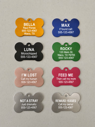 Custom laser engraved pet - custom, id