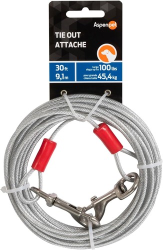 Dog tie out cable 30ft - tie, 1700lb